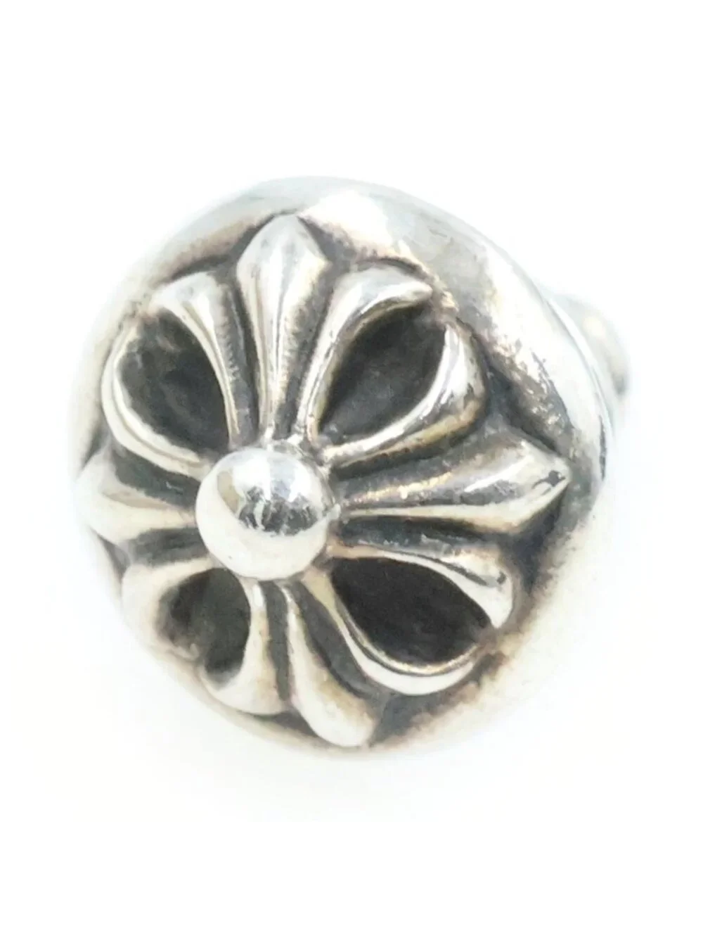 Chrome Hearts Stud Crsbll Cross Ball Earrings Silver